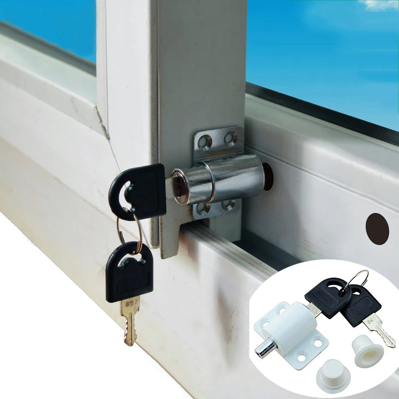 

3pieces sliding window lock with key child safety protection lock anti-theft door lock push window