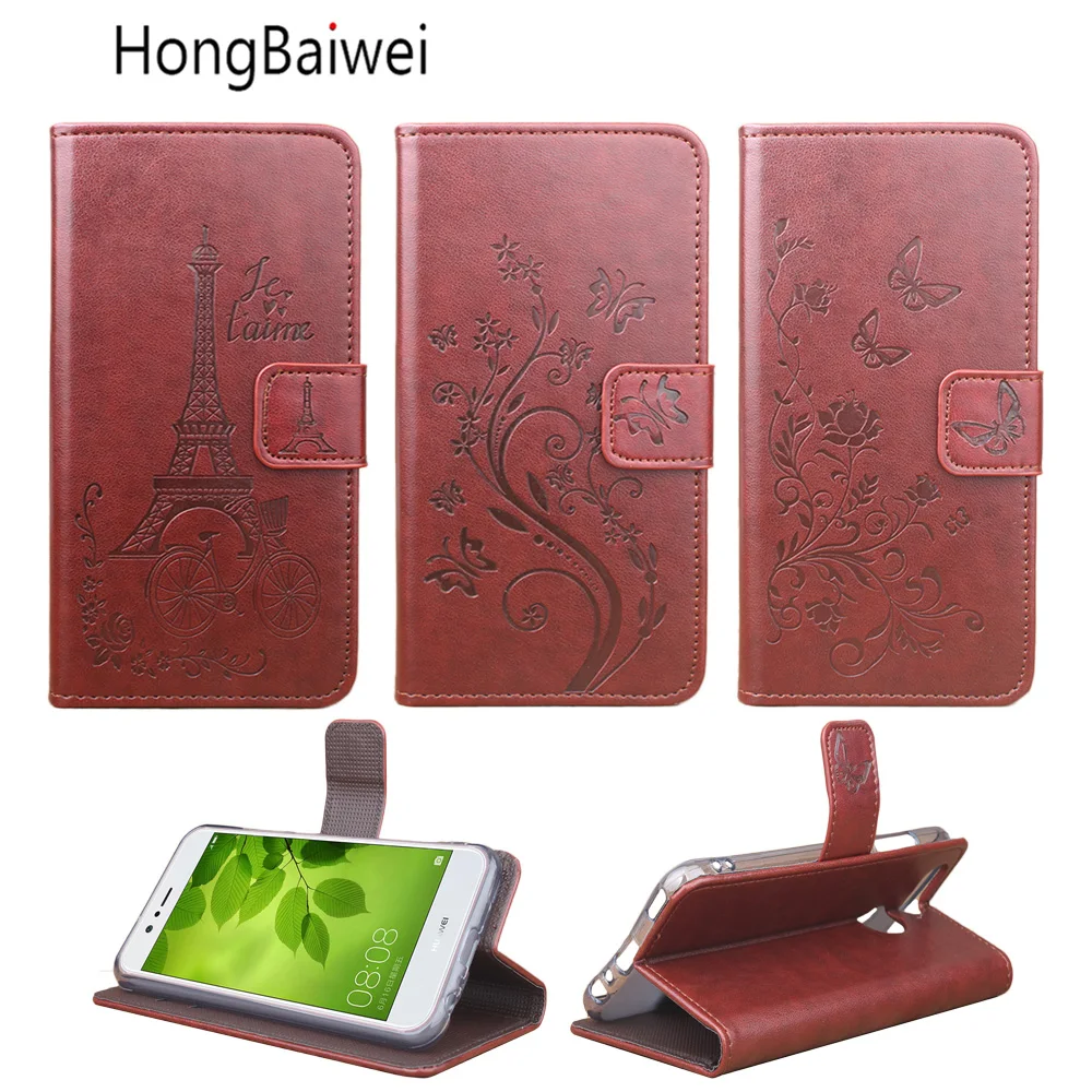 

HongBaiwei for 5.0 inch Huawei Nova 2 Cover Wallet Stand Style Fashion Embossed Flip Leather Cover Case for Huawei Nova 2