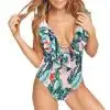 SAGACE комплект бикини растительный принт купальник гофрированный bikinii купальные