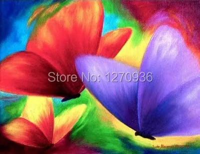 

Top Hand-painted High Quality Canvas Oil Painting Wall Artwork Abstract Butterfly Flowers Oil Painting Home or Hotel Decorative