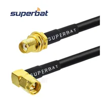 Superbat RF коаксиальный кабель SMA охватываемый вилка правый угол SMA разъем прямой разъем типа "Джек" соединительного кабеля RG58 50 см