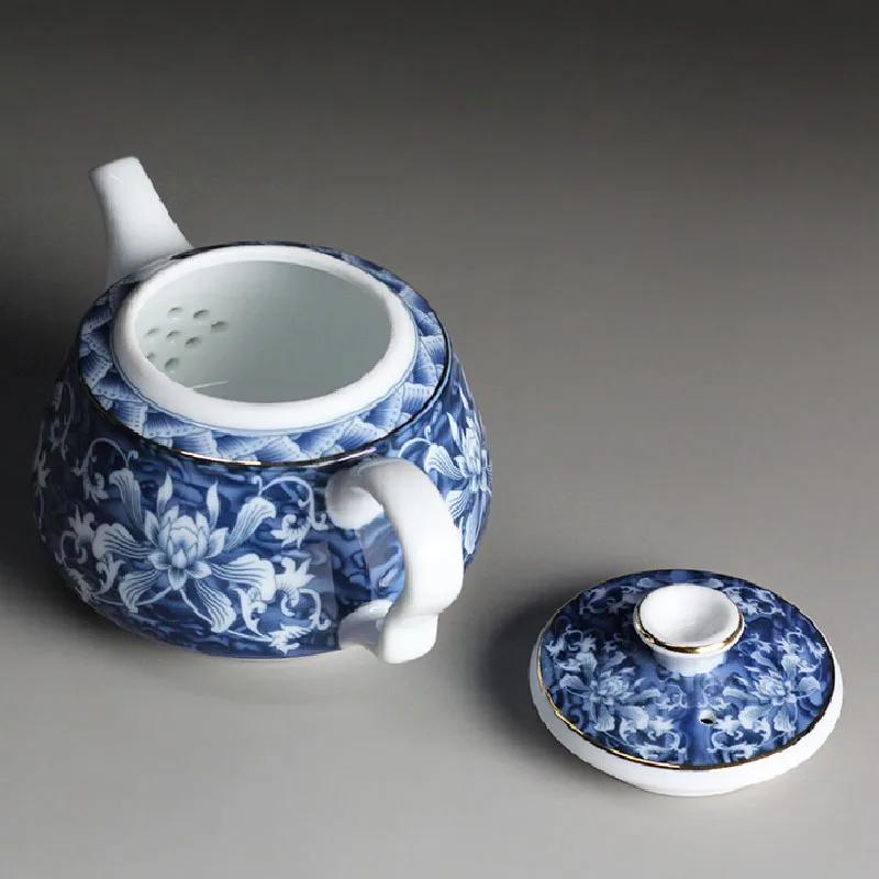 Цзиндэчжэнь голубой и белый фарфоровый чайник Бытовая керамика чайник белый фарфор 200 мл