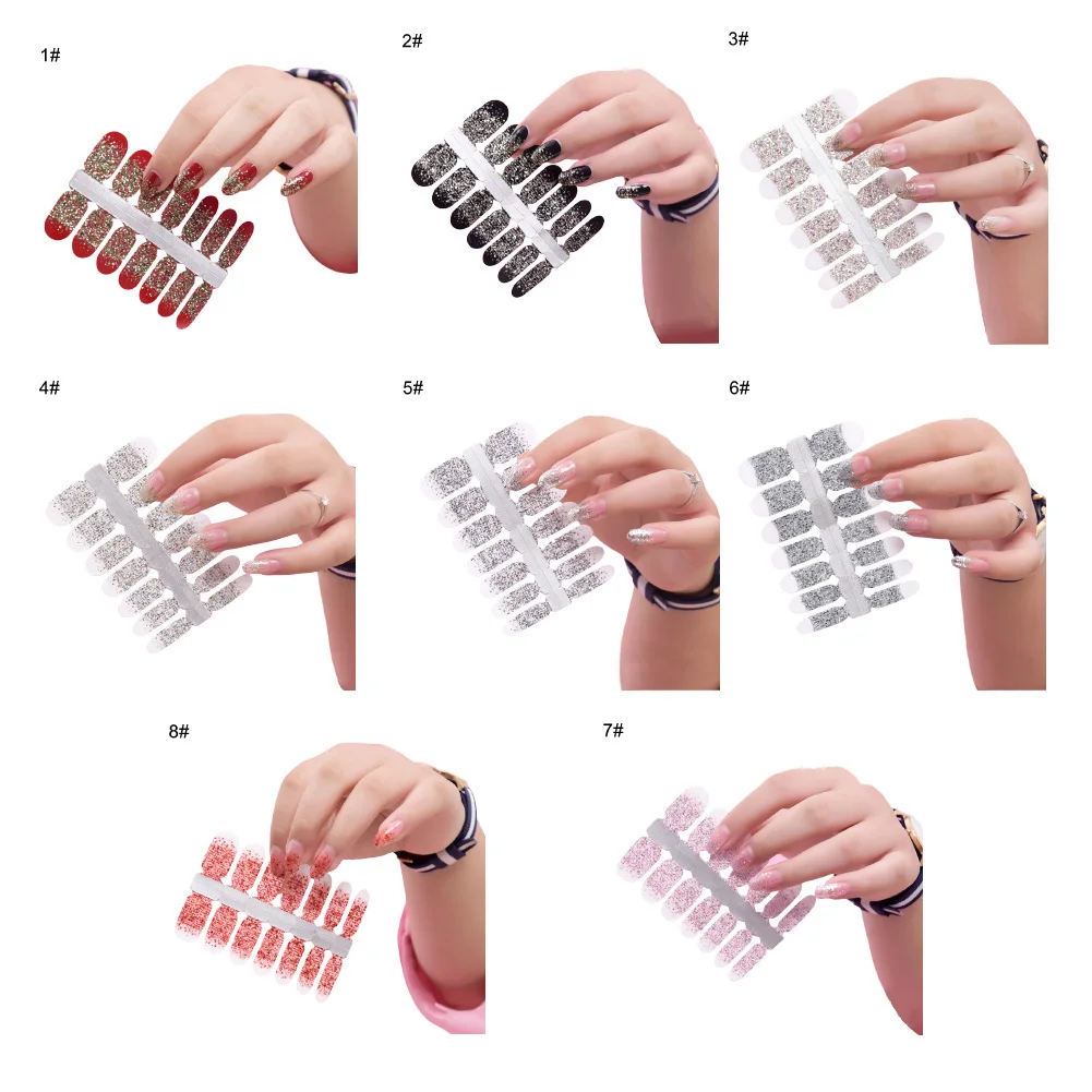 Женские блестящие лаки для ногтей, декоративные полоски, клеящиеся наклейки, маникюрный набор, декор для ногтей, инструмент, набор гель-лаков для ногтей, набор для ногтей