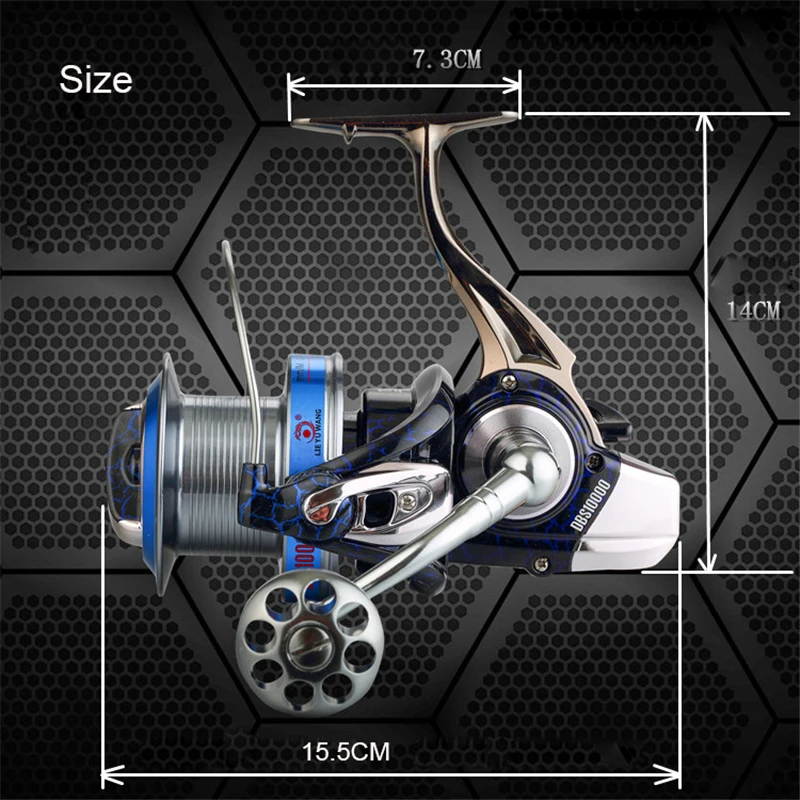 Супер большая DBS8000 10000 13BB Рыболовная катушка 4,6: 1 удаленное колесо металлическая ножная прочность спиннинговая катушка соленая вода для морской рыбалки
