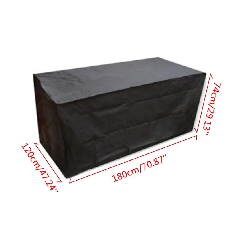 180*120*74 см садовый стул патио уличная мебель диван крышка водонепроницаемый полиэстер+ ПВХ покрытый стол черный серебристый цвет