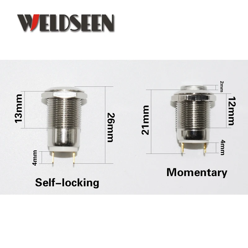 12mm Reset Momentary Self-Locking Metal Push Button Switch 3A/250V Waterproof Gilded Car Horn Control Switch Modified Equipment 12mm Reset Momentary Self-Locking Metal Push Button Switch 3A/250V Waterproof Gilded Car Horn Control Switch Modified Equipment