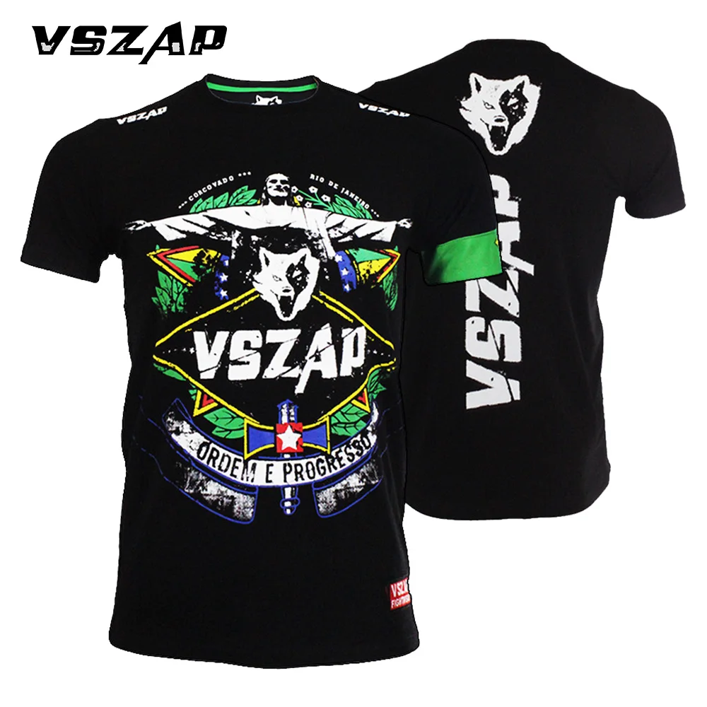 VSZAP MMA одежда компрессионная рубашка для спортзала Rashguard FitnessT рубашка Мужской базовый слой кожи плотный вес лифтинг Муай Тай футболка