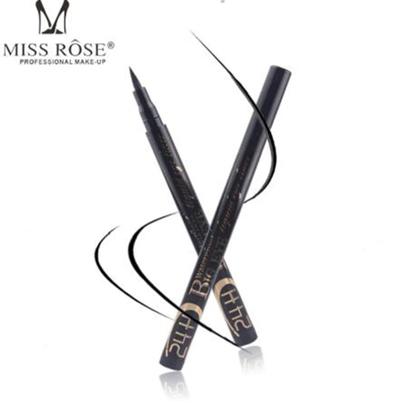 MISS ROSE eyeliner black hot silver tube eyeliner pen single color box waterproof durable MISS ROSE eyeliner black hot silver tube eyeliner pen single color box waterproof durable