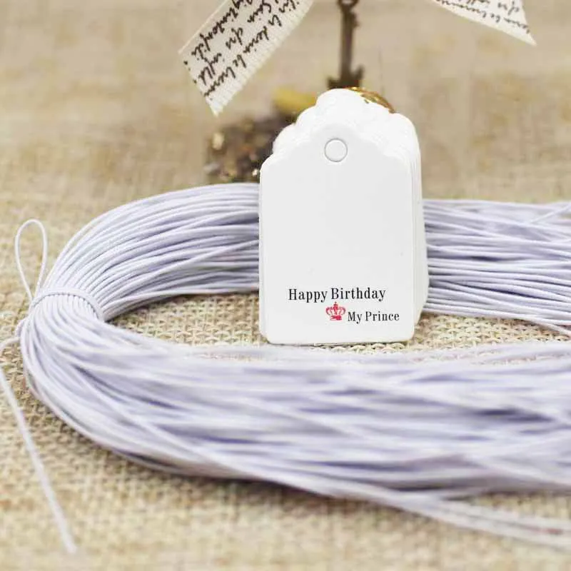 Scallop brown/white kids birthday gift products tag paper price tag