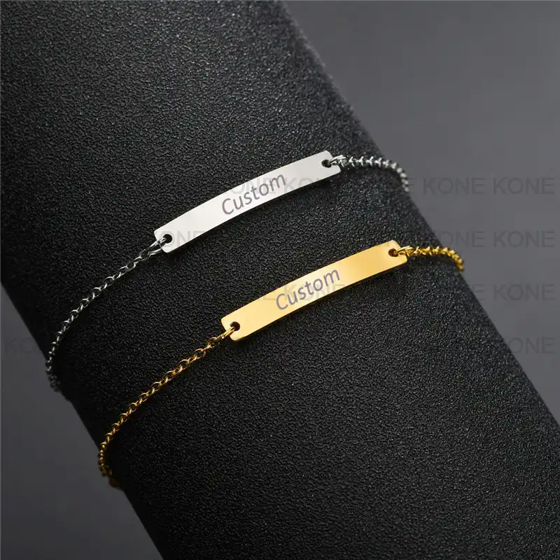 Uzone Custom Name Baby Boy Bracelet Adjule Stainless Baby Boy Bracelet Adjule