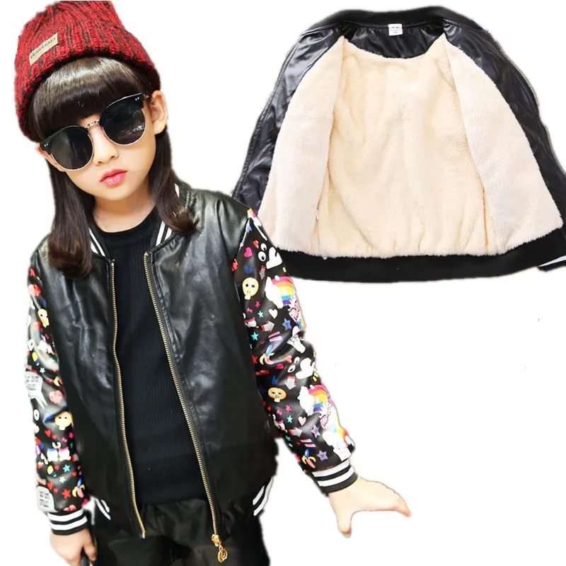 

Winter Faux Leather Thicken Boys Jacket Kids Clothes Girls Jackets Children Clothing Warm Teenagers Outerwear Baby Coat 3-13T
