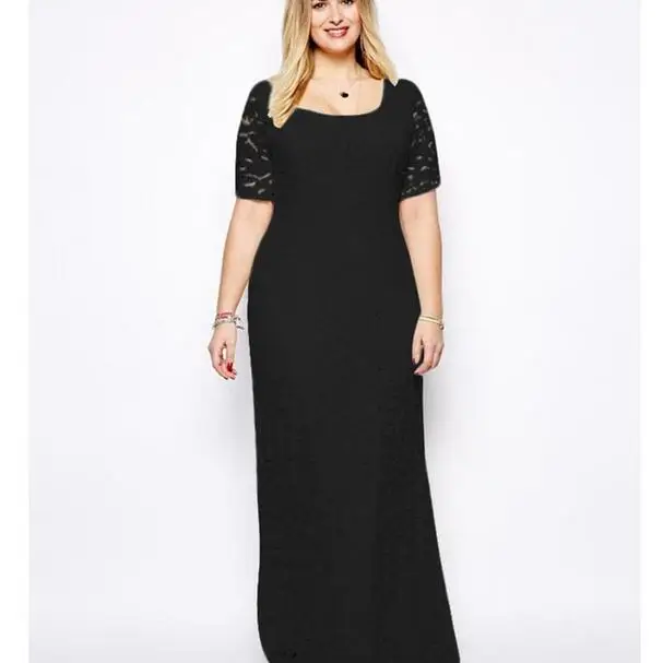 5xl 6xl плюс размер женское кружевное платье 2xl-9xl летнее макси платье одежда больших размеров Винтажные белые черные кружевные платья элегантные WF816