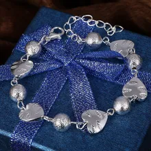 Ювелирный Серебряный браслет модные браслеты для женщин браслеты сердца круглые браслеты из бусин и браслет женские ювелирные изделия