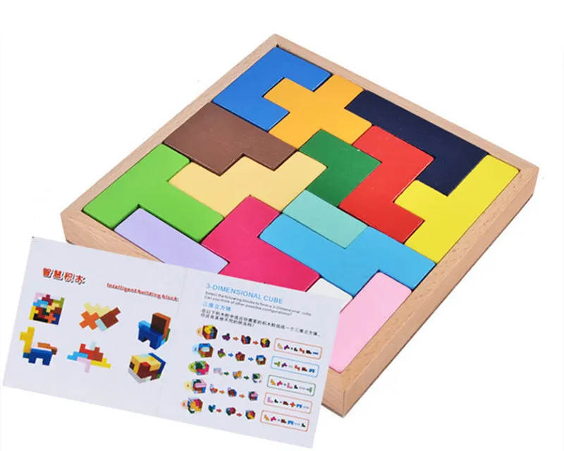 Candywood новая деревянная головоломка игрушка-Танграм головоломка тетрис игра Монтессори обучающие игрушки для детей