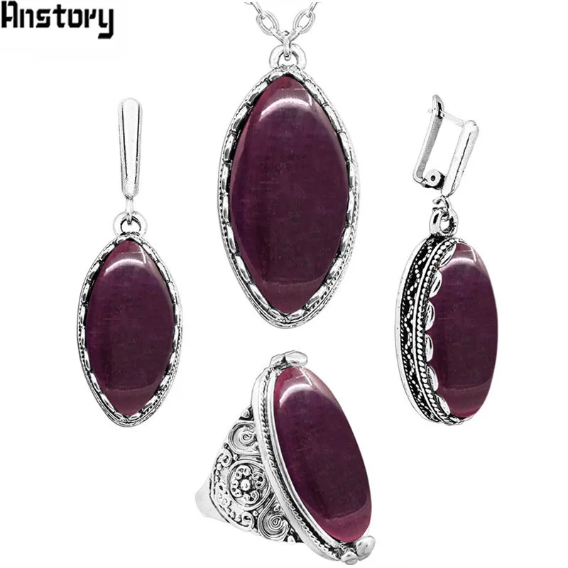 Buy Eye Shape Dark Purple Opal Jewelry