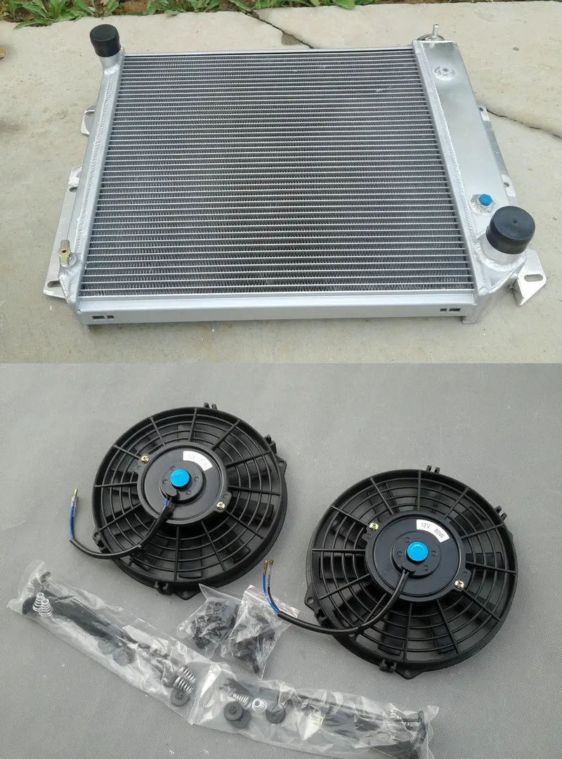 Aluminum Radiator and 2*FAN For Jeep 1987 2002 Wrangler YJ & TJ w