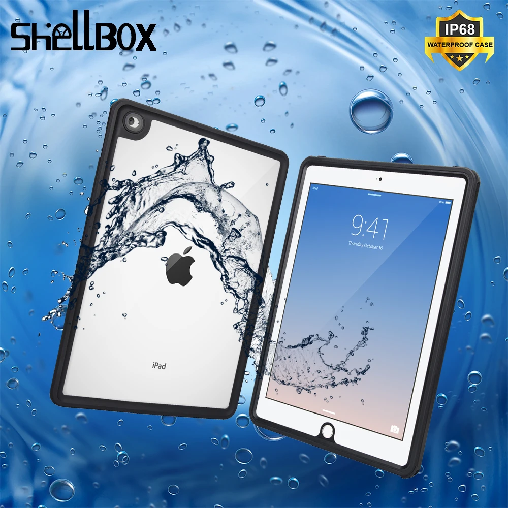 

For New iPad 9.7 inch 2017 2018 Waterproof Case Cover Shockproof Snow Dust proof For iPad 5th 6th Case Cover Skin Black