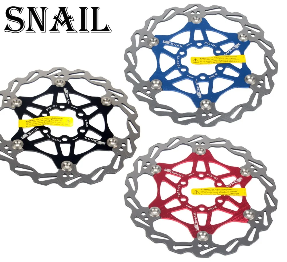 Улитка велосипед тормозной ротор диск плавающий ротор колодки MTB Гидравлический 160 180 203 мм 6 болтов горный велосипед DH CX Велоспорт