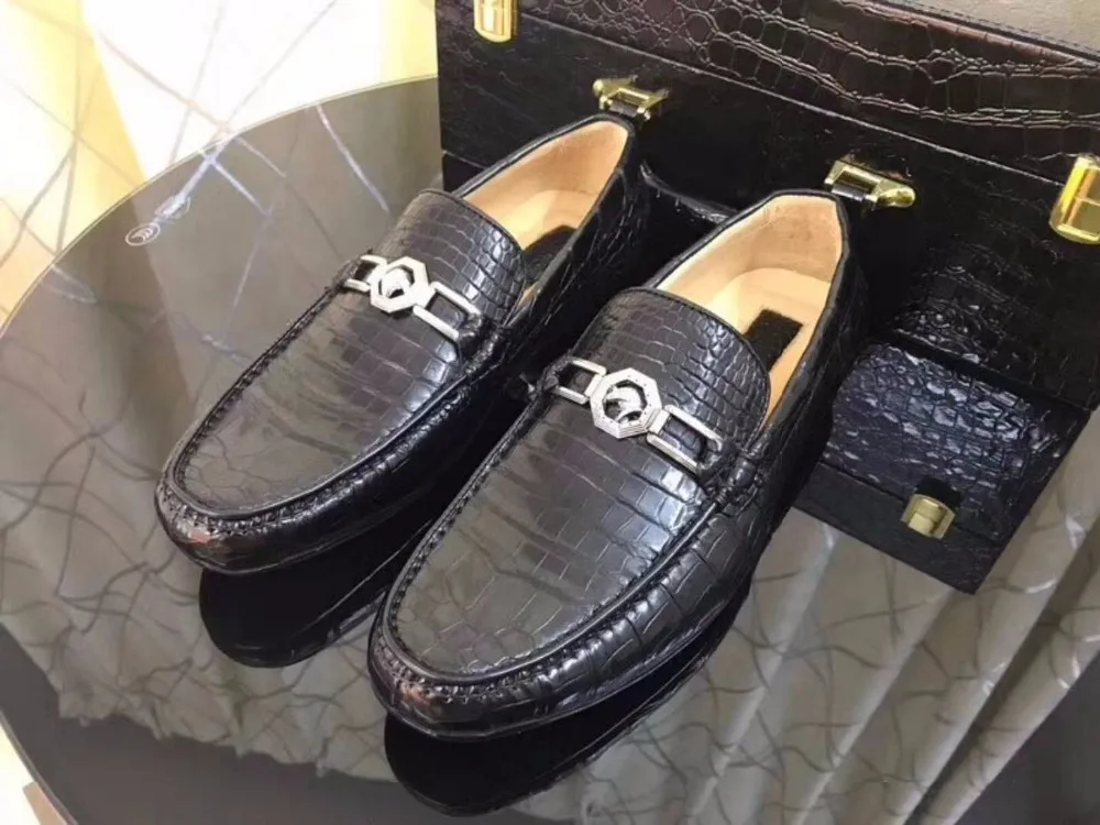 2018 newly top quality shinny genuine crocodile skin font b men b font business font b