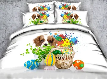 

Pet series 4/6pcs cute cat and dog bedding set queen kids adult bedroom decoration animal duvet quilt covers King Single Double