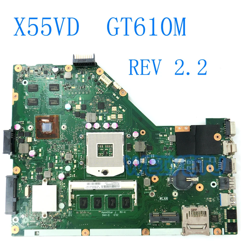 Материнская плата X55VD GT610M REV 2 для ASUS X55C X55V материнская ноутбука 100% протестирована