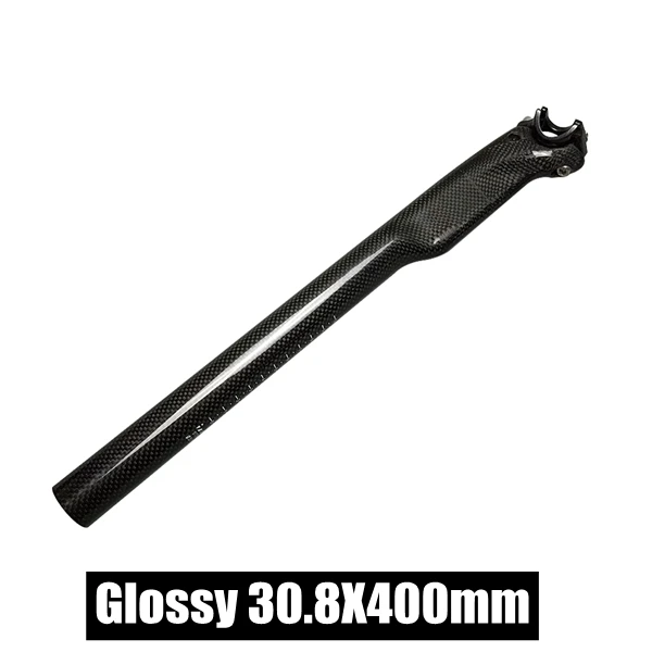 Glossy 30.8X400mm Полный 3 к углерода волокно Подседельный штырь горный велосипед Road Велоспорт Подседельный штырь Велосипедный спорт MTB Запчасти 27,2/30,8/31,6*350/400 мм Matt/глянцевая отделка - Цвет: Glossy 30.8X400mm