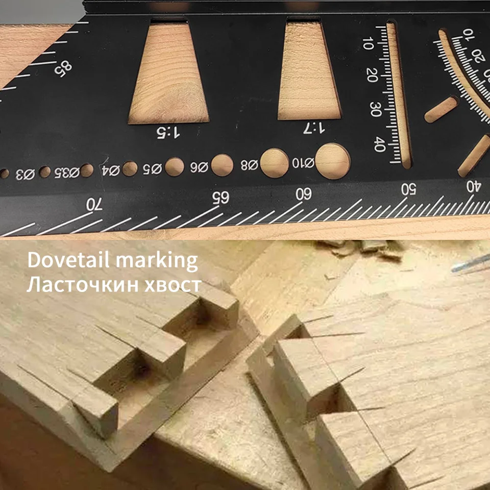 Многофункциональный квадратный угол линейка инструмент профессиональные Плотницкие Инструменты ласточкин хвост маркер Деревообрабатывающие инструменты Lineaal Metaal