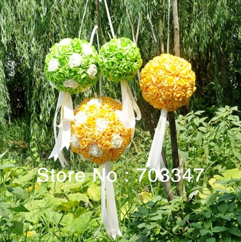 Hot Sale!!! (50cm) Wonderful Big Polyfoam Rose Ball W/Ribbon Hanger Flower Ball Wedding Decoration   *FREE SHIPPING*