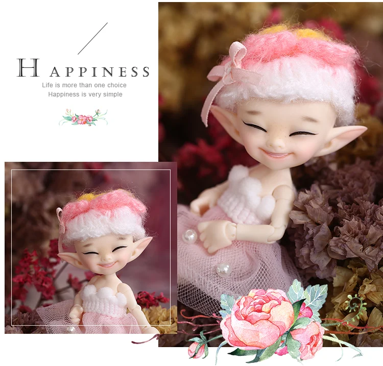 Fairyland FL Realpuki Popo BJD кукла 1/13 розовая улыбка эльфы игрушки