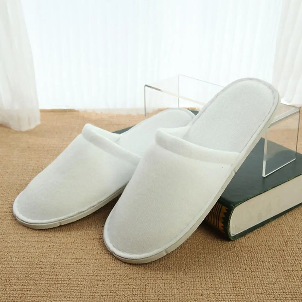 

Hotel Slippers Open Toe Disposable Spa Slippers Non-slip Breathable Slippers 1/10 Pairs