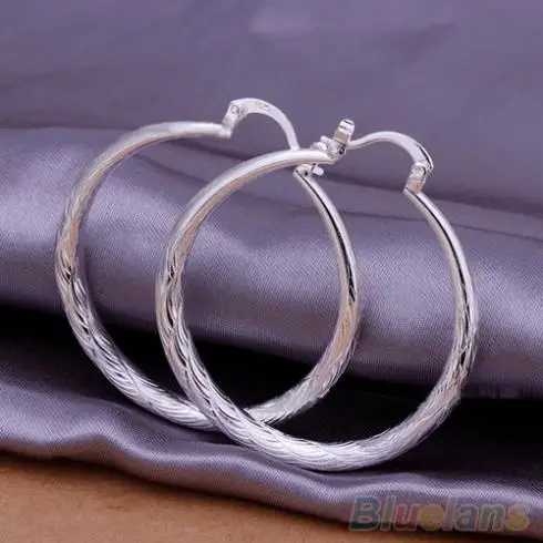 Fashion Women's Simple Style Hoop Circle Silver Plated Earrings Drops Dangles 1OO5 | Украшения и аксессуары