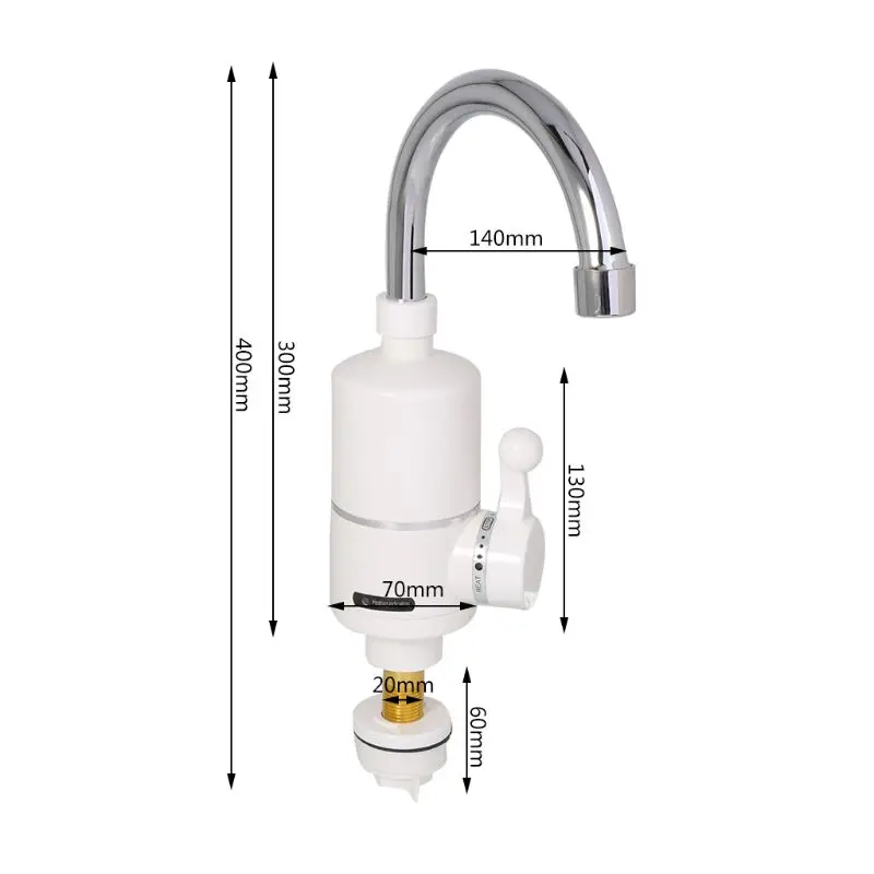 

Electric Heating Water Tap Tankless Instant Hot Water Heater Faucet For Bathroom Kitchen (EU standard Plug)