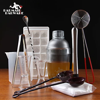 

10 pieces Cocktail Shaker Bar Set Milk tea tool kit PC resin snow kettles with graduated wine shaker cup Bar Set
