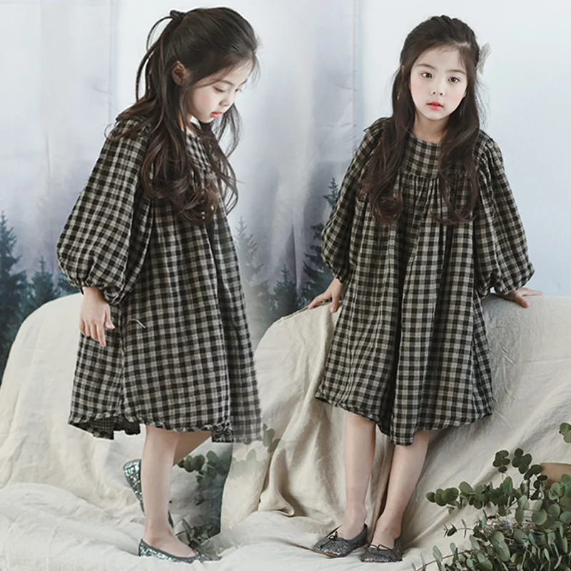 

New Girls Dress 2018 Autumn Dress Kids Cotton Dress Children Loose Dress Girl Toddler Casual Clothes Choose a Smaller Size,#2264
