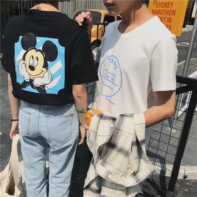 

Mickey Mouse Print Summer Women T-Shirt Basic Casual Funny Shirt Femme Tee Cotton Loose Top Short Sleeve Female Plus Size Tshirt