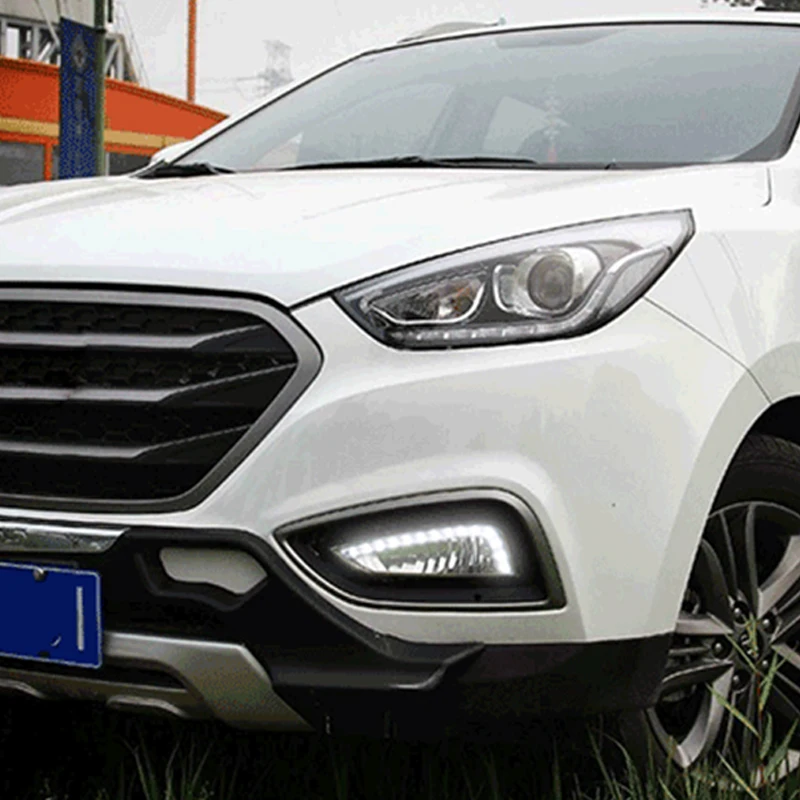 1 пара дневные ходовые огни для hyundai Santa Fe IX45 2015 2013 2014 12 V светодиодный