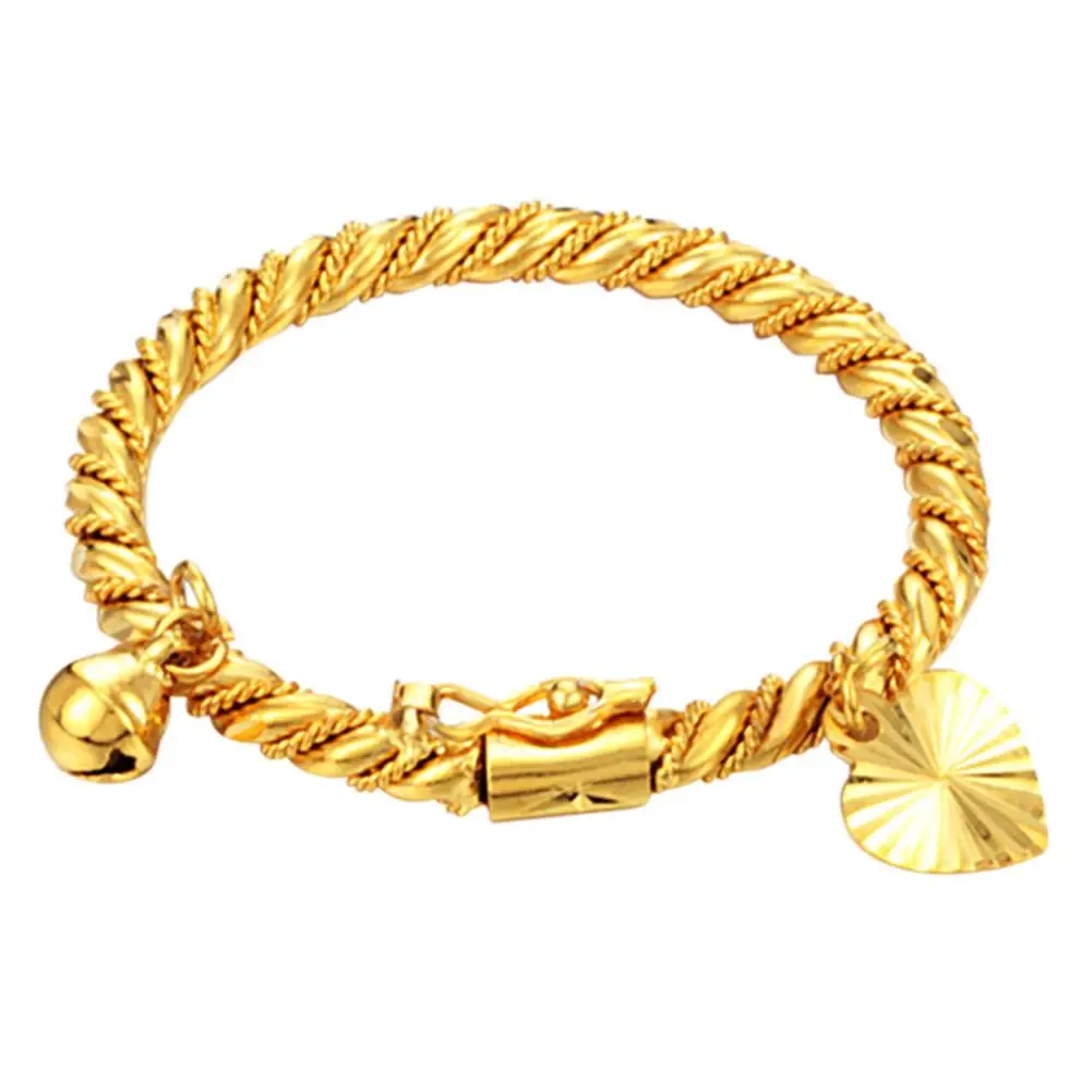DreamBell Детские простые модные браслеты креативные колокольчики листья ручная цепочка - Окраска металла: Golden