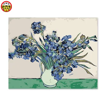 

painting by numbers art paint by number Van Gogh iris a famous painting of his own color DIY handwork