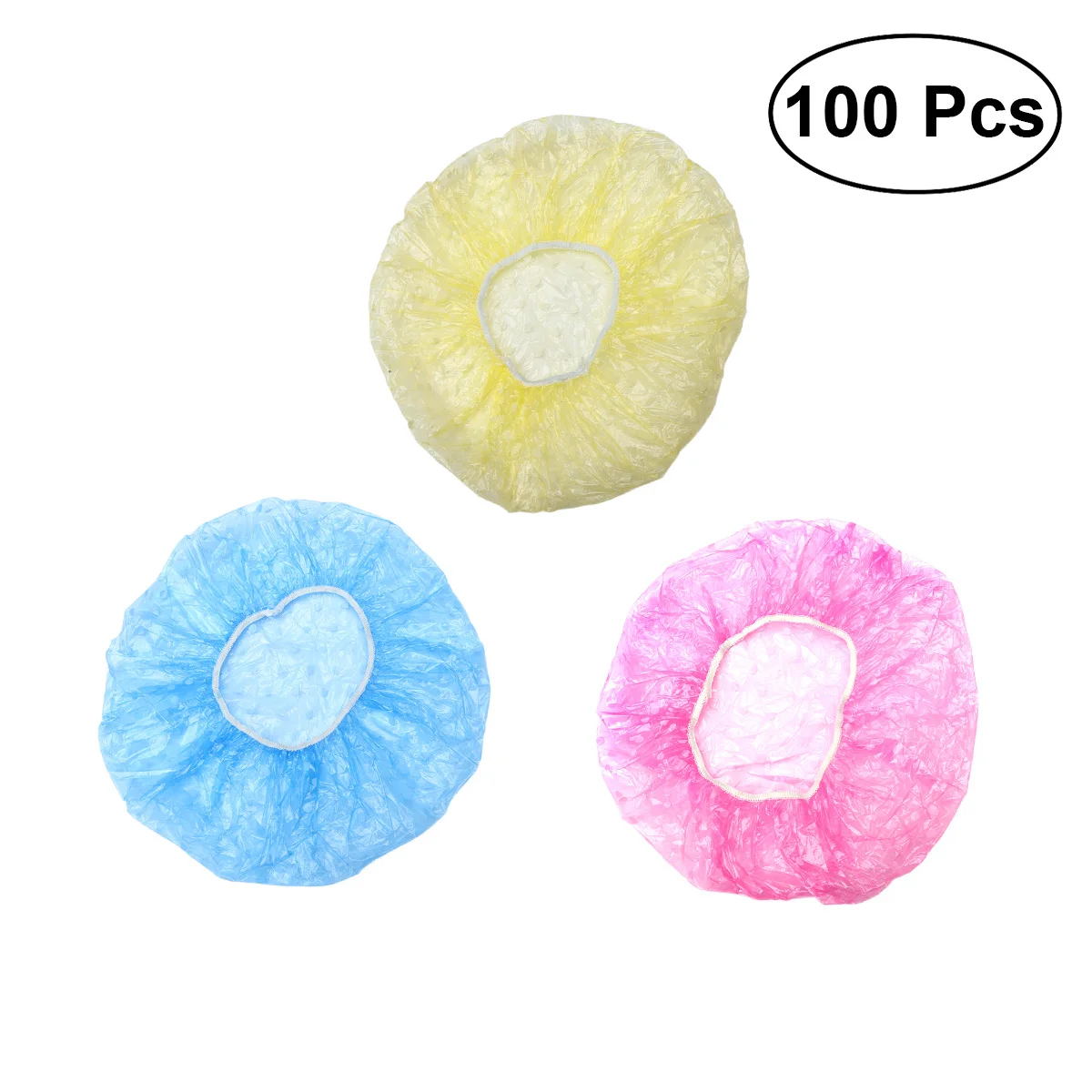 

100Pcs Disposable Wave Point Shower Caps Portable Elastic Hats for Hair Drying Travel Bathing Salon Spa Home Use