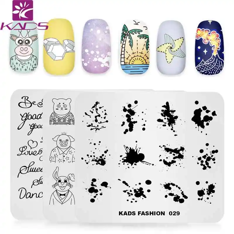 KADS مسمار الفن قالب جديد 7 تصاميم الأزياء سلسلة نمط مختلف أكثر الخيارات قالب مسمار ختم لوحة مسمار الفن الإستنسل