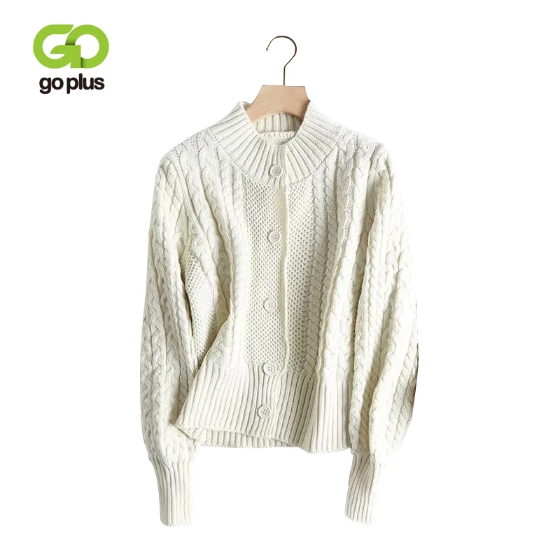 

GOPLUS 2019 Autumn women's knitted Jacket Cardigan Long Sleeve Knitted women's Sweater Winter Korean style Loose Clothing Femme