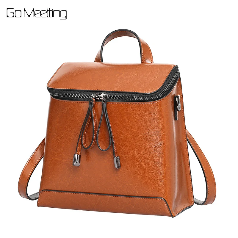 Go Meetting Fashion Genuine Leather Small Backpack Women Bags Preppy Style Backpacks Shoulder Girls School Bags mochila feminina Go Meetting Fashion Genuine Leather Small Backpack Women Bags Preppy Style Backpacks Shoulder Girls School Bags mochila feminina