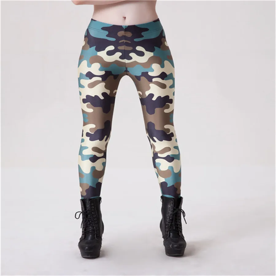 

Drop Ship Fitness Hot Punk Women Harajuku Legging Camouflage LEGGING BRAZILIAN SOLDIER Printed Slim Sexy Bottom New Leggings