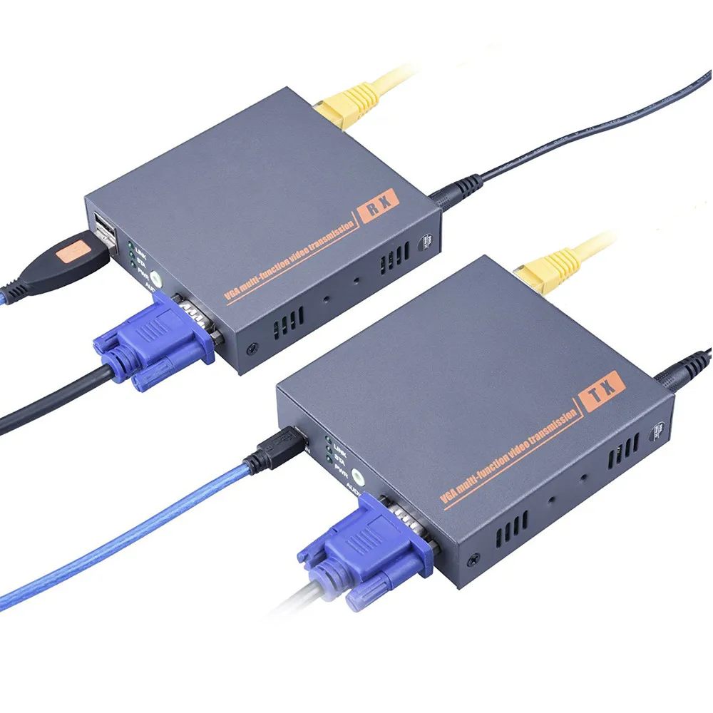 Navceker 1080 P KVM Over IP VGA Extender 200 м UTP CAT5 CAT5e RJ45 Ethernet мужчина к LAN USB по удлинитель VGA|vga kvm