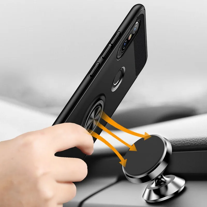 

Cases For Xiaomi Mi Max 3 Case Cover For Xiaomi Max 3 Phone Funda Capa Coque Adsorption Magnetic Car Holder With Ring