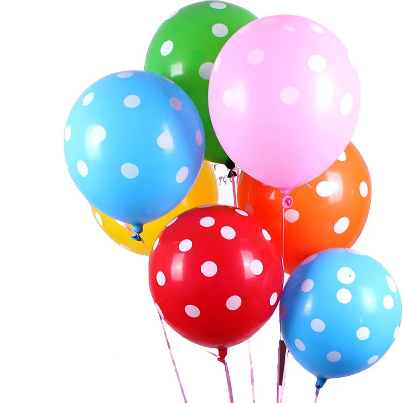 ZHEYIKE 5 шт. Balony Dot латексные шары Круглый волновой точки шар Дети День рождения
