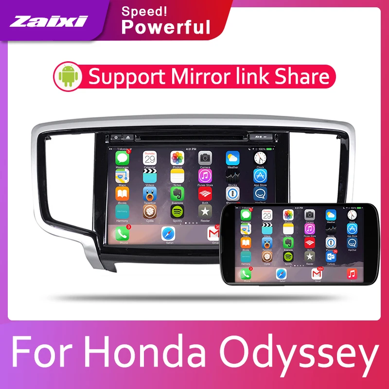 Sale ZaiXi 2din Car multimedia Android Autoradio Car Radio GPS player For Honda Odyssey 2015~2019 Bluetooth WiFi Mirror link Navi 4