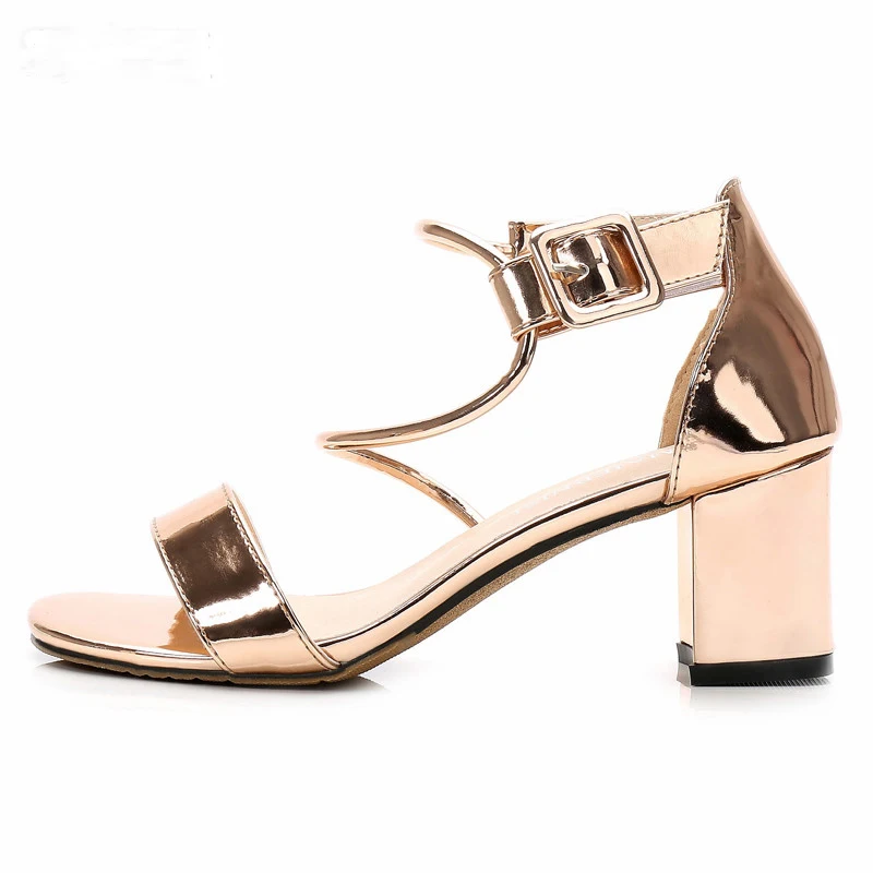 

BBZAI Hot sale Cross strap sandals Woman Thick High Heels Dress Gold Pumps Open Toe Buckle Shoes Lady stiletto sapato feminino