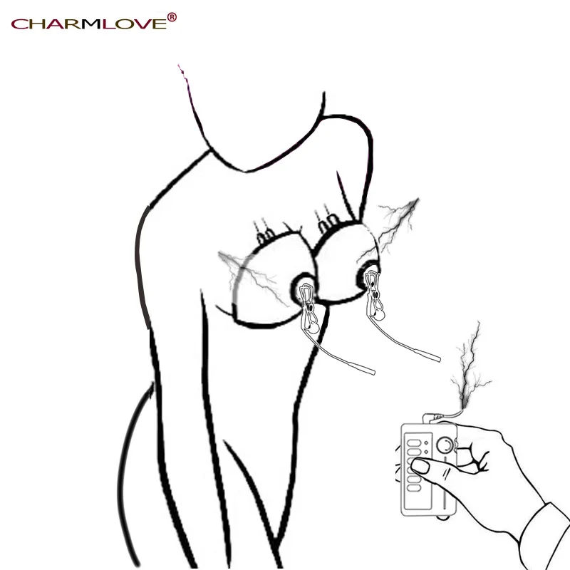Charmlove Электрический шокер зажим для сосков массажер груди нашивка игра взрослых