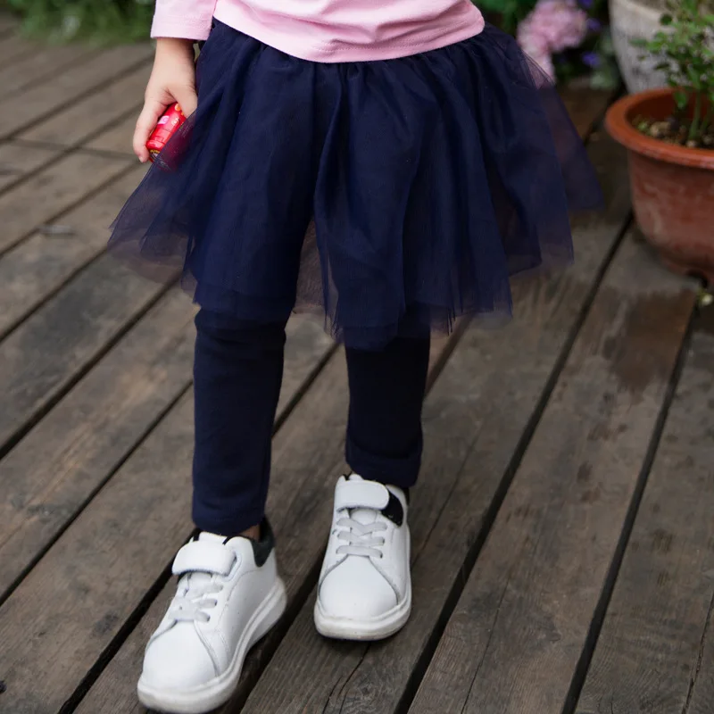 Юбка для маленьких девочек леггинсы детское газовое брюки розовый, серый синий Праздничная юбка для маленьких девочек-пачка брюки осень-зима теплая одежда для малышей